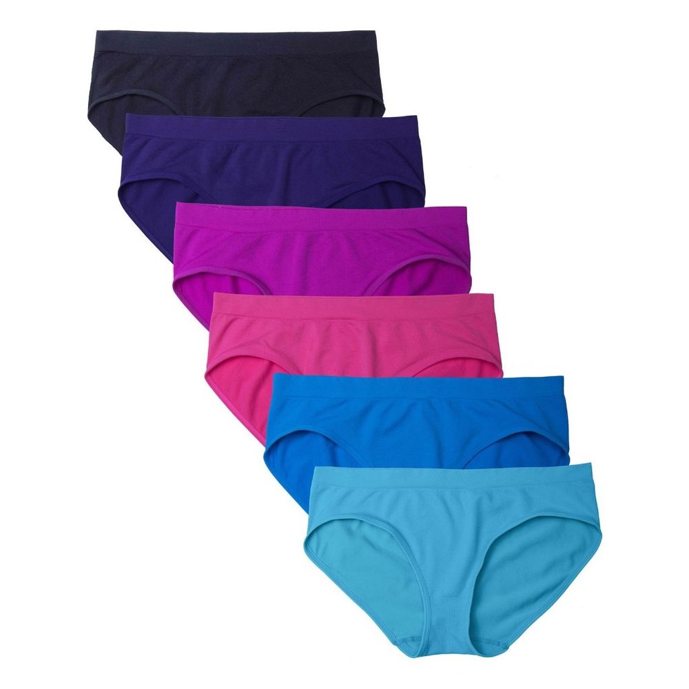6 Pack Women's Nylon Spandex Hipster Brief Underwear A11 Jewels New NWB